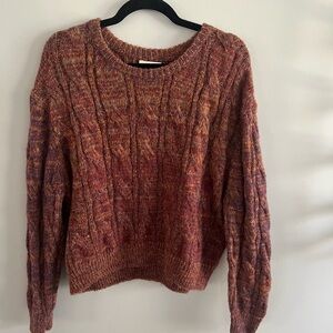 Anthropologie The Korner Multicolor Cable Knit Women's Sweater - Rust Blend